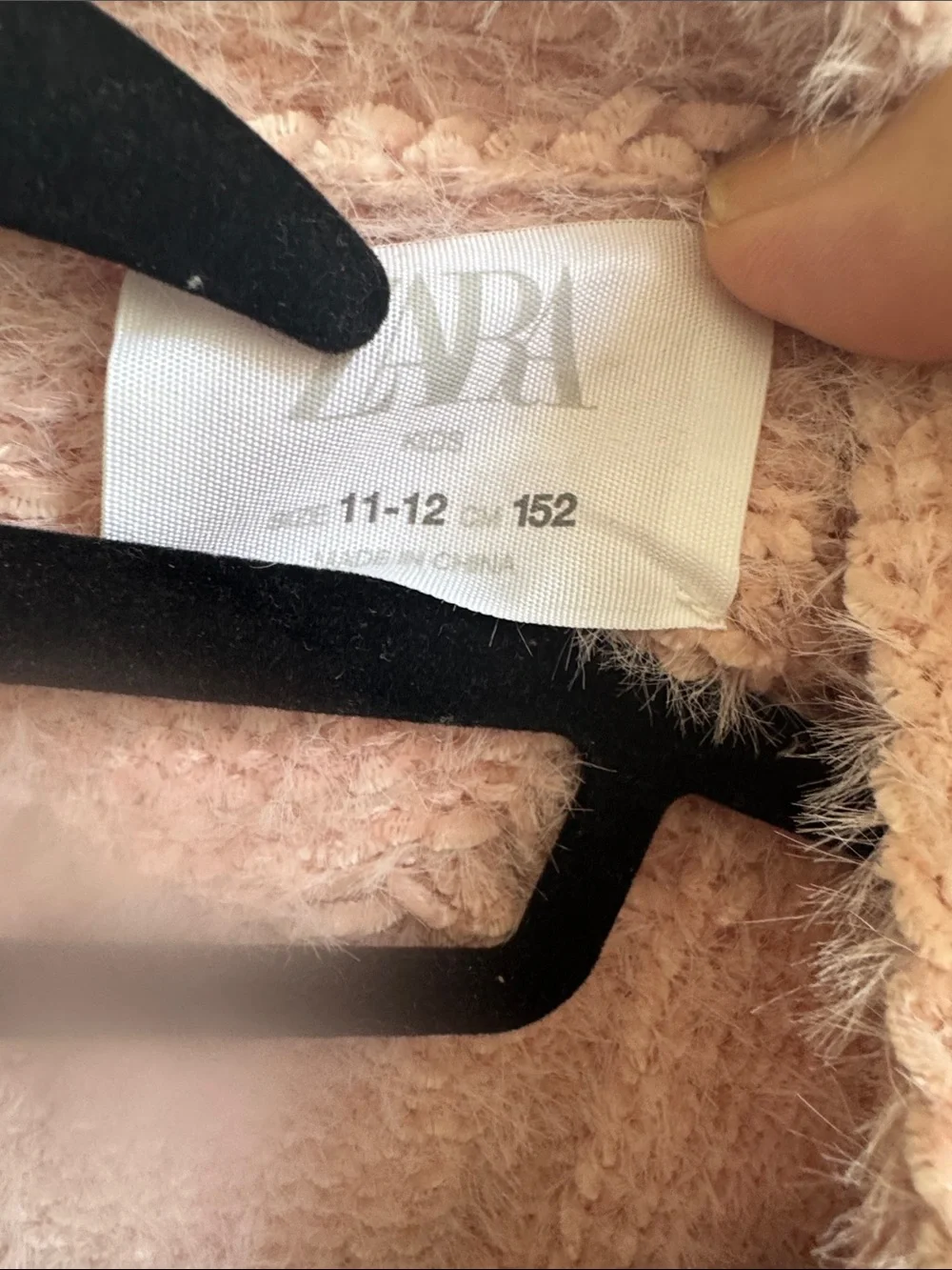 Zara Soft Blush Pink Open-Front Fuzzy Cardigan